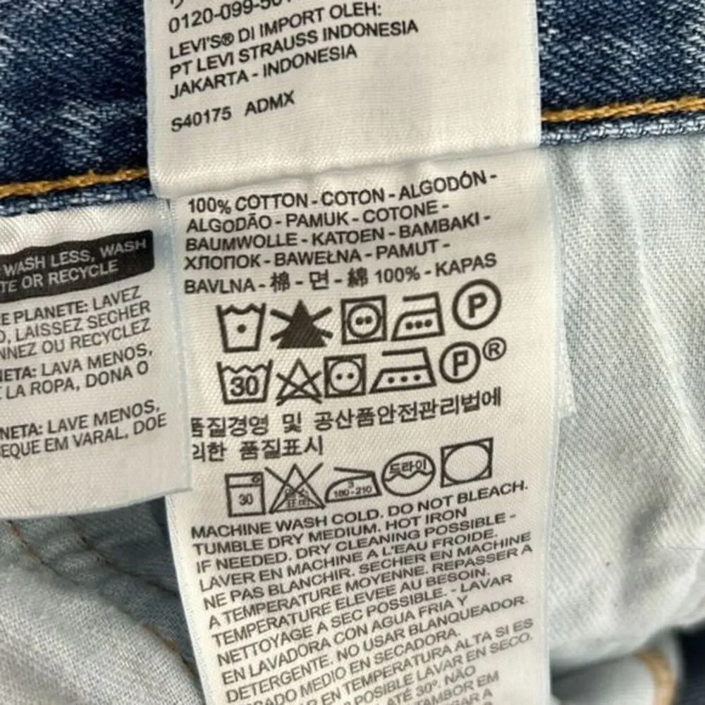 Levis 505 Regular Straight Men's 38x32 Light Wash Denim Blue‎ Jeans Zip *read